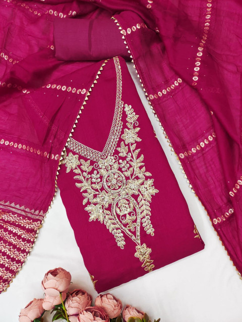 KALINI Embroidered Unstitched Dress Material