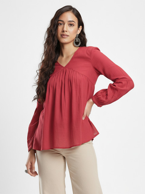 fusion by glitchez V-Neck Pure Cotton Kurti