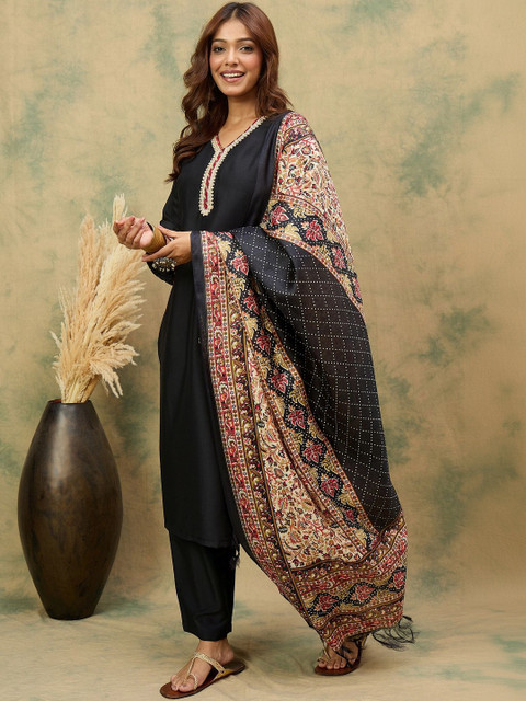 KALINI Women Ethnic Motifs Regular Thread Work Kurta with Trousers & With Dupatta - Image 4