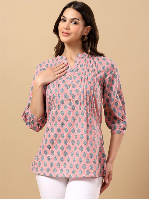 HERE&NOW Ethnic Motifs Printed Pure Cotton Kurti