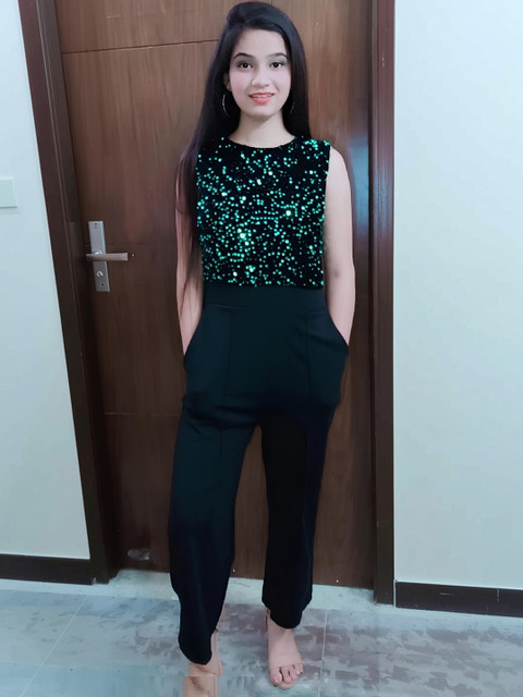 SHYAM SUNDARI Sequined Culotte Jumpsuit