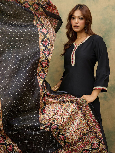 KALINI Women Ethnic Motifs Regular Thread Work Kurta with Trousers & With Dupatta - Image 6