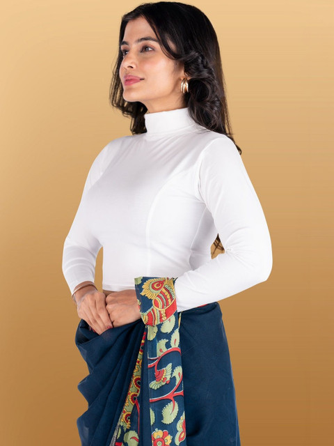 Abhi High Neck Long Sleeves Stretchable Saree Blouse