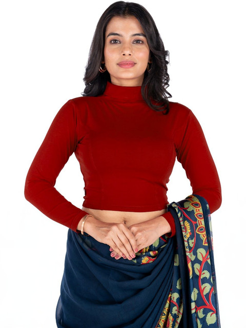 Abhi High Neck Long Sleeves Stretchable Saree Blouse