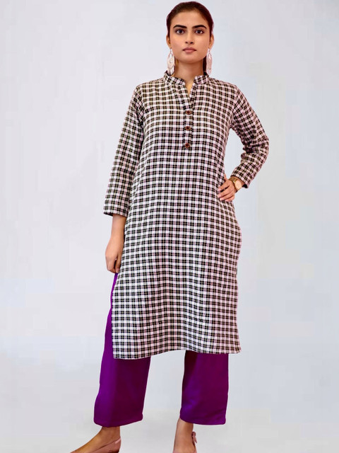 myplusfashion Women Plus Size Ethnic Straight Palazzos