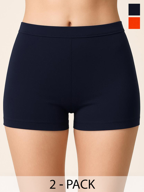 HIRRUX Pack Of 2 High Coverage Cotton Boy Shorts Briefs