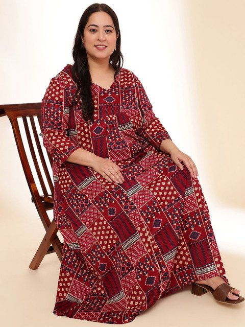 Sztori Ethnic Motifs Print Maxi Dress