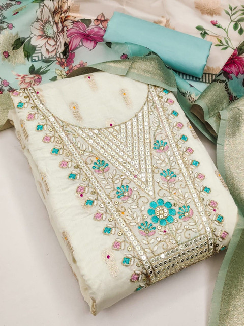 KALINI Embroidered Unstitched Dress Material