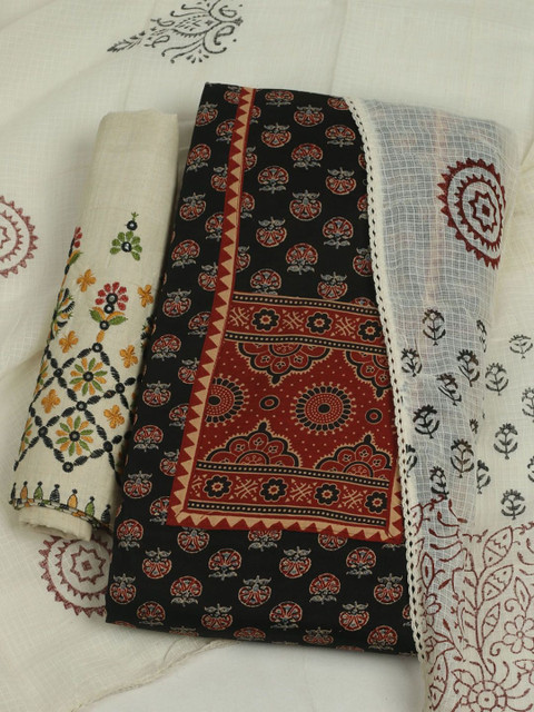 Meena Bazaar Printed Pure Cotton Unstitched Dress Material