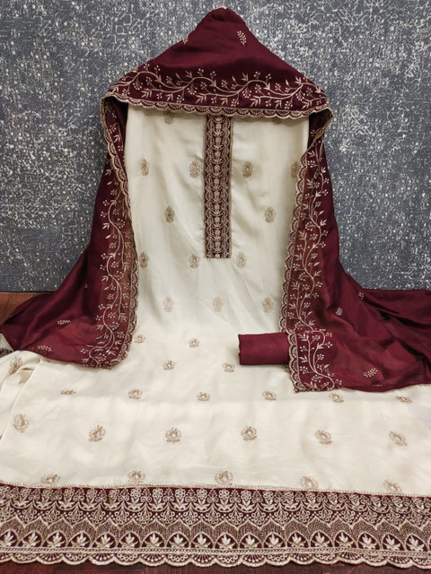 KALINI Embroidered Unstitched Dress Material - Image 3