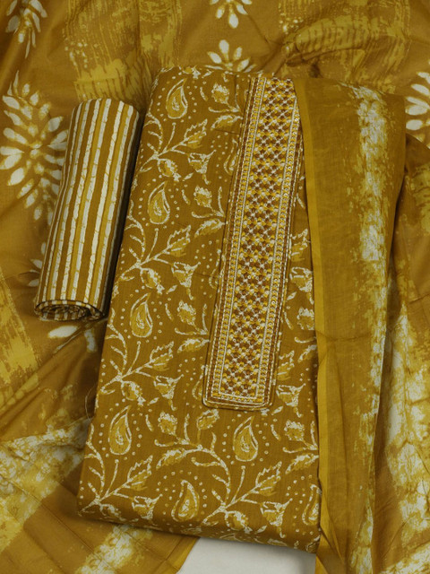 Meena Bazaar Printed Pure Cotton Unstitched Dress Material