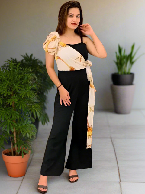SHYAM SUNDARI Culotte Jumpsuit with Applique