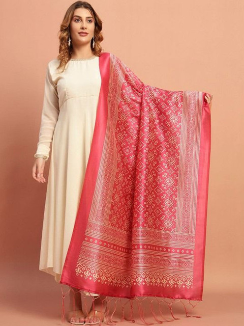 AKSHADEEP Patola Printed Chanderi Dupatta