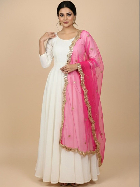 TASHVIKA'S Embroidered Dupatta with Mirror Work