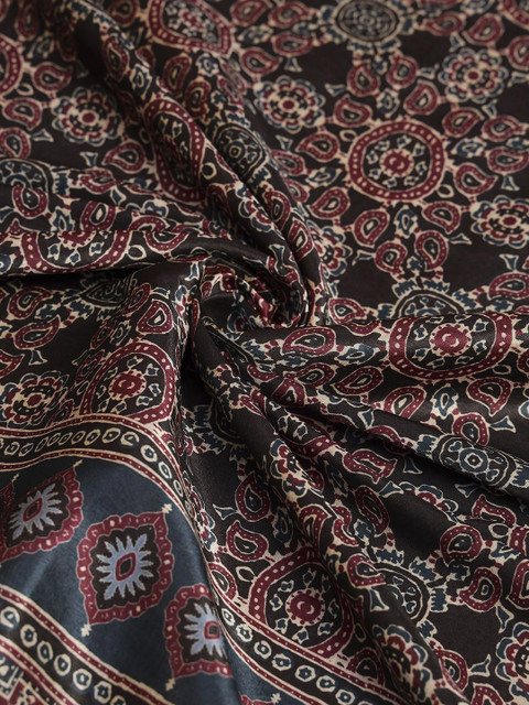 AKSHADEEP Women Ajrakh Keri Printed Chanderi Dupatta - Image 5