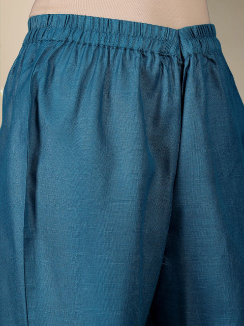 KALINI Women Regular Pure Cotton Kurta with Trousers - Image 4