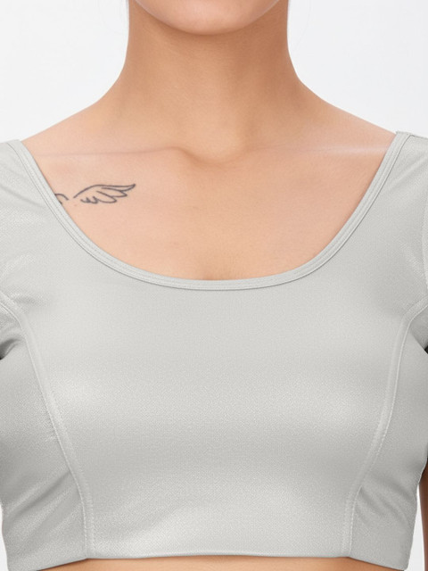 Plus Size Women Round Neck Saree Blouse - Image 6