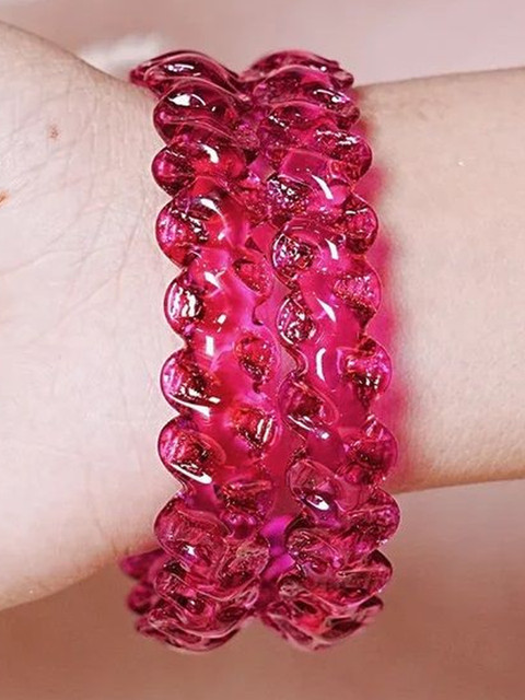 THE GOLDEN CASCADE Set Of 2 Glass Kada Bangles