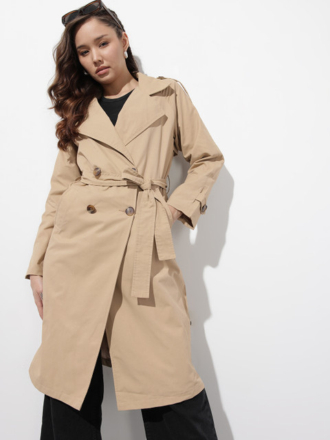 The Roadster Life Co. Notched Lapel Collared Longline Trench Coat