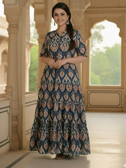 SAICHA Women Ethnic Motifs Printed Block Print Anarkali Kurta