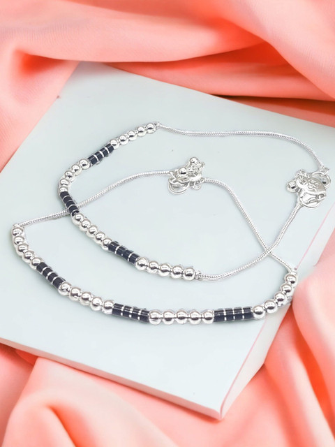 BR Ornaments Silver-Plated Artificial Stones Anklet