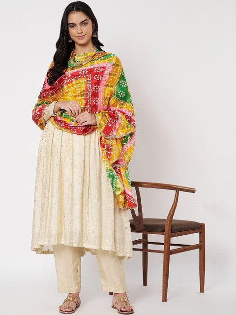 AKSHADEEP Printed Art Silk Leheriya Dupatta