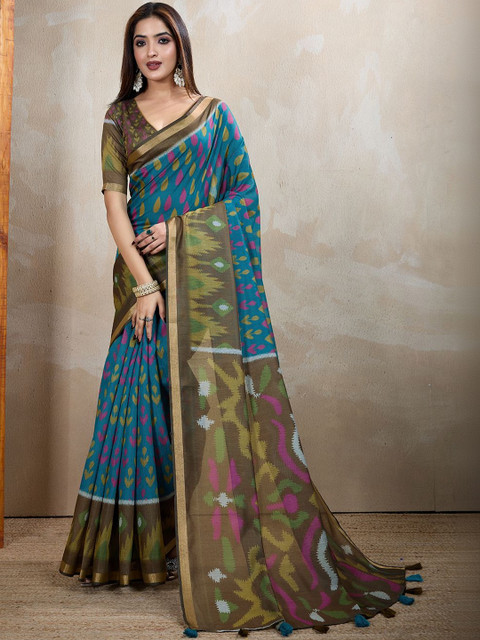 AWRIYA Woven Design Zari Handloom Pochampally Saree