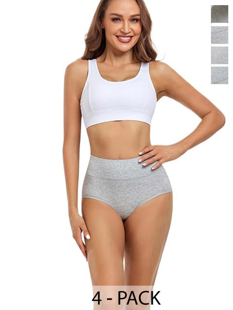 Diving Deep Women Pack Of 4 Mid-Rise Hipster Briefs