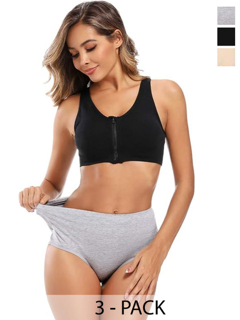 Diving Deep Pack of 3 Cotton Mid-Rise Hipster Briefs