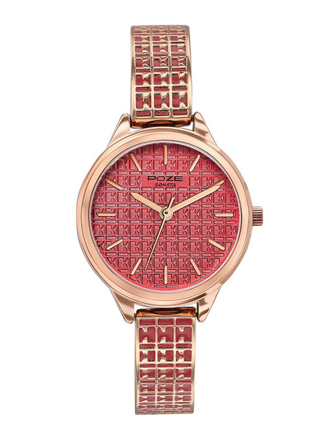 Sonata Poze 7 Analog Dusty Rose Dial Watch For Women - SP80085WM04W