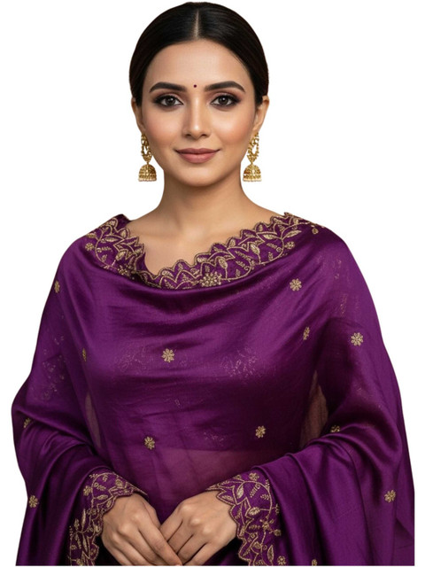 Fabcartz Ethnic Motifs Embroidered Dupatta with Beads and Stones