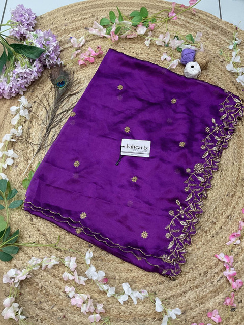 Fabcartz Ethnic Motifs Embroidered Dupatta with Beads and Stones - Image 7
