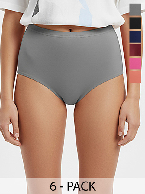 FiveFlag Pack Of 6 Mid-Rise Anti Bacterial Hipster Briefs