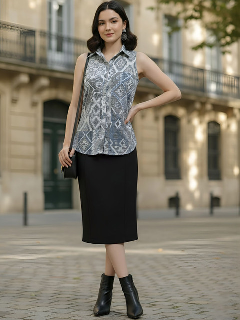 fusion by glitchez Print Ethnic Cotton Top