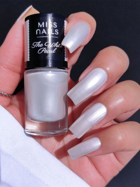 MISS NAILS Long Lasting Nail Polish - 6 ml - The White Pearl