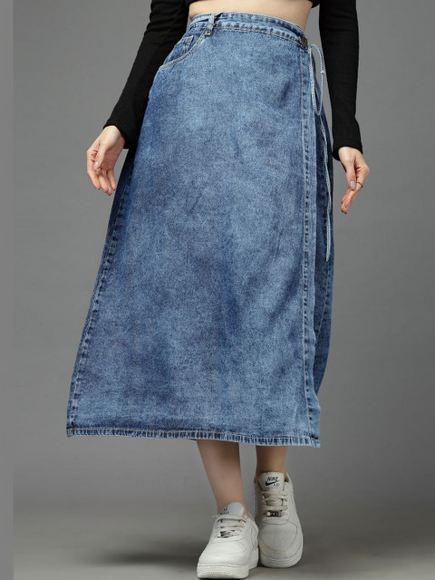 Style Quotient Maxi A-Line Denim Skirts