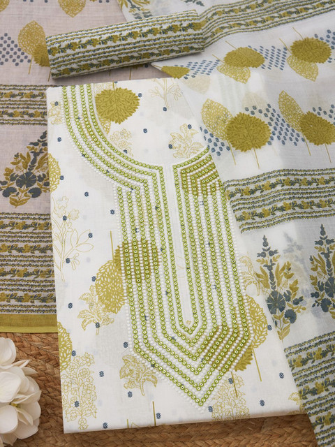 Soch Printed Pure Cotton Unstitched Dress Material