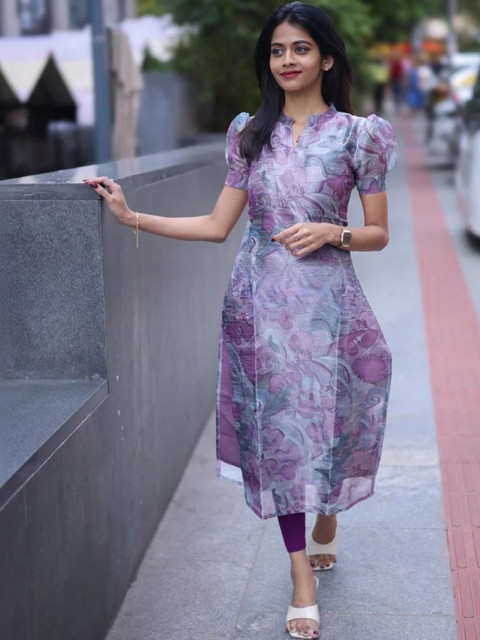 Moda Rapido Women Floral Thread Work Chanderi Silk Kurta