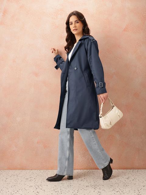 all about you Notched Lapel Collar Single-Breasted Regular Fit Trench Coat with Belt - Image 6