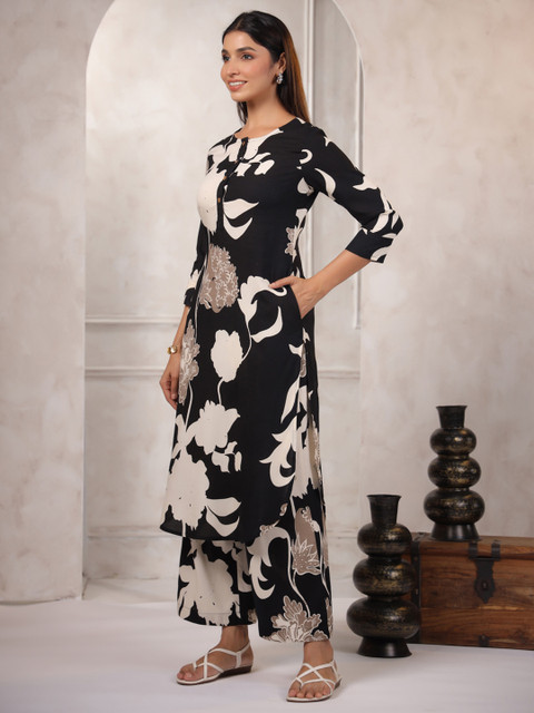 LYFJ Women Floral Printed Tunic With Trousers Co-ords - Image 5