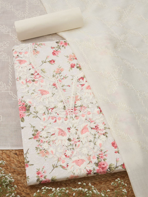 Soch Printed Pure Cotton Unstitched Dress Material