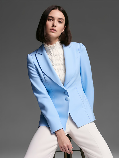 Styli Notched Lapel Collar Slim-Fit Single Breasted Blazer