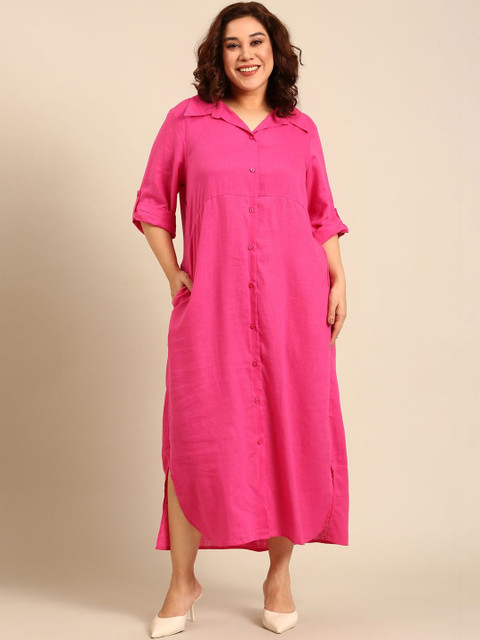 The Pink Moon Linen Maxi Dress