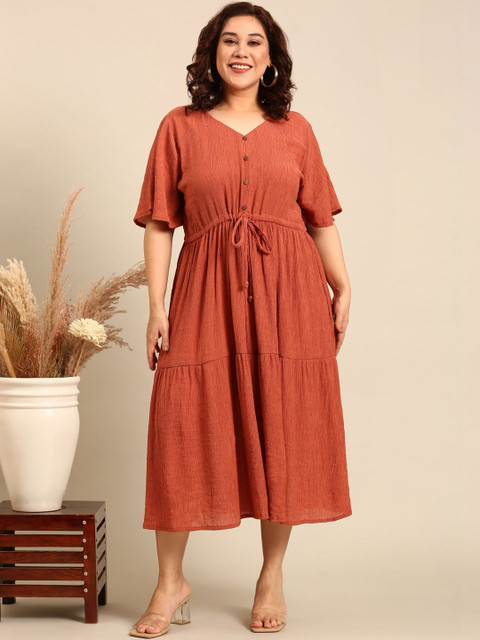 The Pink Moon Bell Sleeve Fit & Flare Maxi Dress