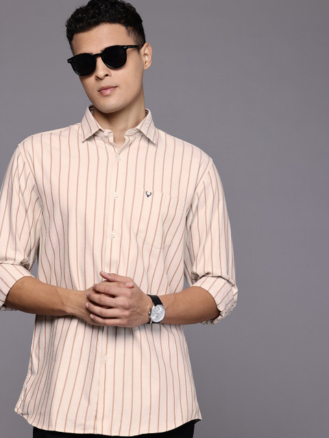 Allen Solly Classic Vertical Stripes Pure Cotton Casual Shirt