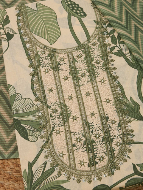 Soch Printed Pure Cotton Unstitched Dress Material - Image 2