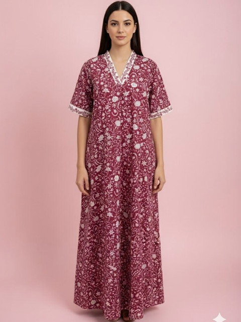 Nihsamah Printed Maxi Nightdress