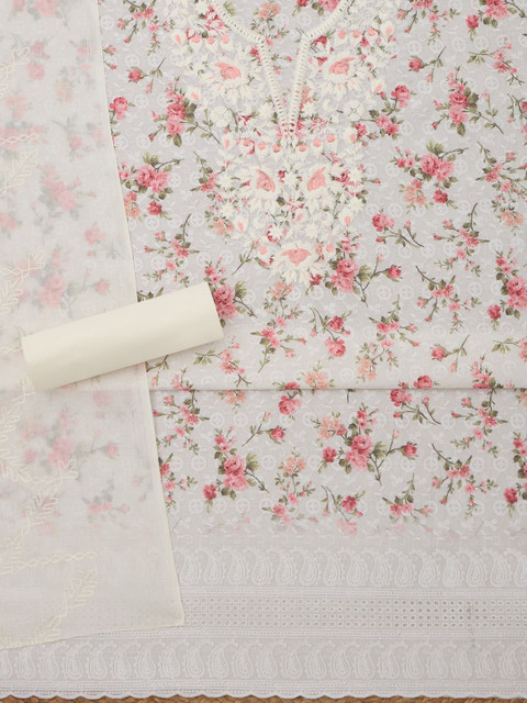 Soch Printed Pure Cotton Unstitched Dress Material - Image 4