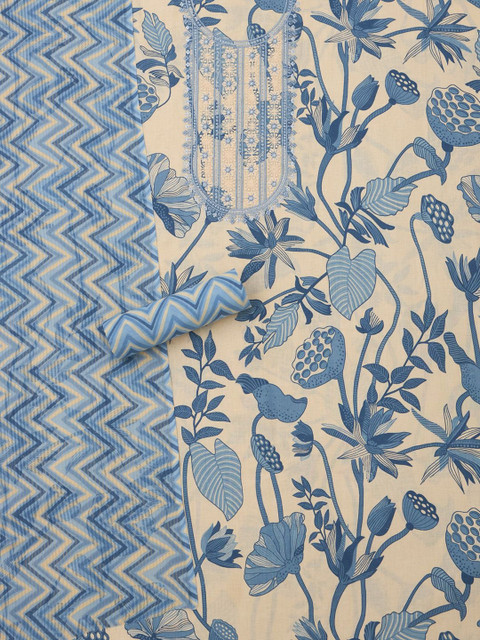 Soch Printed Unstitched Dress Material - Image 4