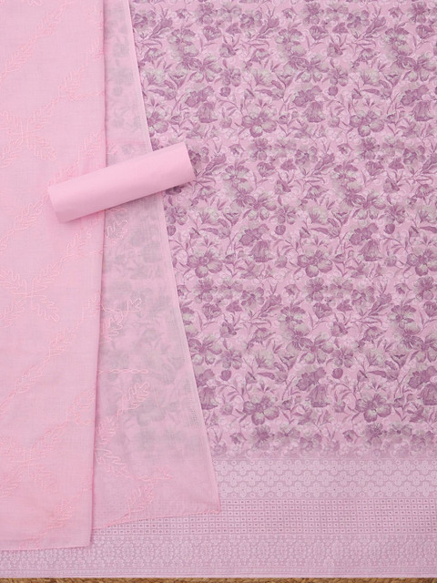 Soch Printed Pure Cotton Unstitched Dress Material - Image 4